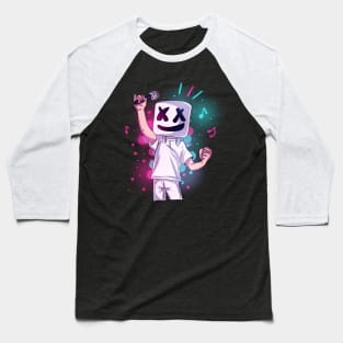 Marshmello Cartoon Party Baseball T-Shirt